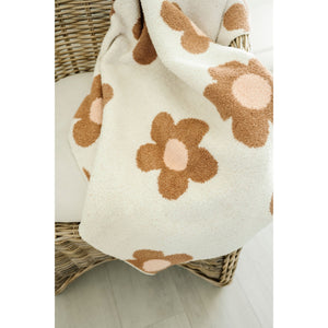 Caramel Daisy Cozy Plush Blanket