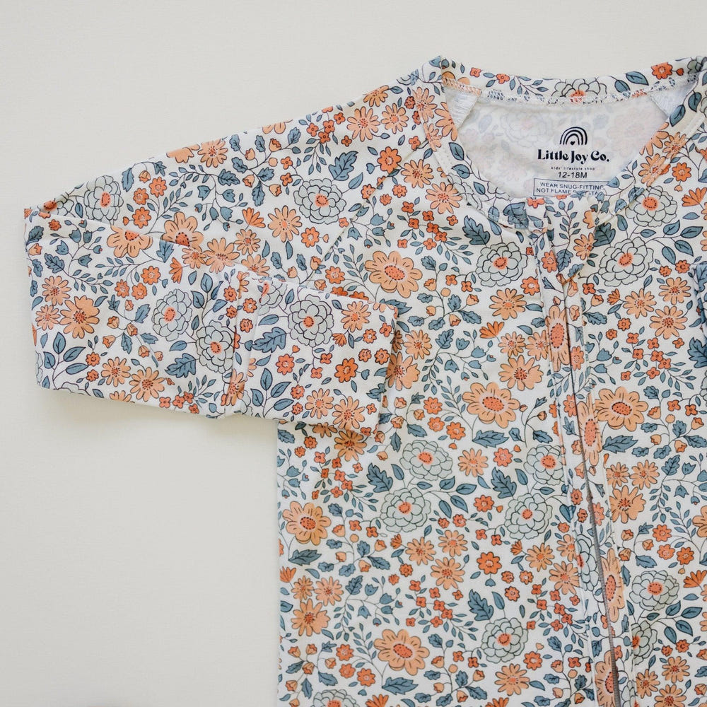 Darling Ditsy Bamboo Zippy Romper for babies in a cute floral design, perfect for comfort and style.