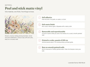 Watercolor Lavender Bunny Wall Mural, image 7