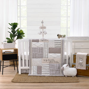 Together is Better White and Taupe Lambs Musical Mobile