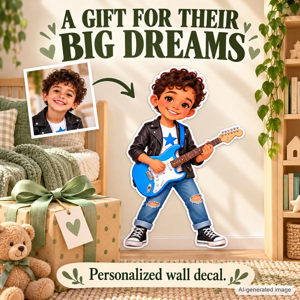 Personalized Musician Wall Decal from Photo, Dream Job Sticker, image 10