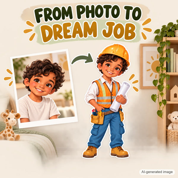 Personalized Engineer Wall Decal from Photo, Dream Job Sticker, image 4