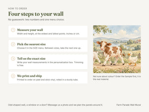 Watercolor Farm Parade Wall Mural, image 6