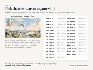 Watercolor Balloon and Plane Wall Mural, image 5