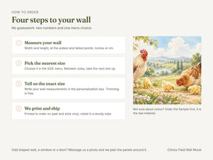 Watercolor Chicks Field Farm Wall Mural, image 6