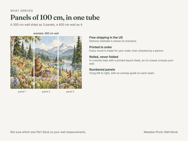 Watercolor Meadow Picnic Camping Wall Mural, image 8