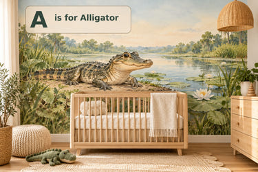 Watercolor A is for Alligator Alphabet Wall Mural, image 1