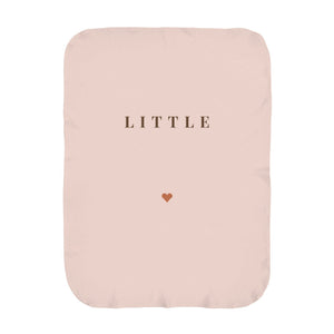 Personalize the Little Name swaddle blanket in blush with your baby's name