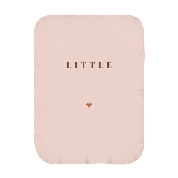 Personalize the Little Name swaddle blanket in blush with your baby's name