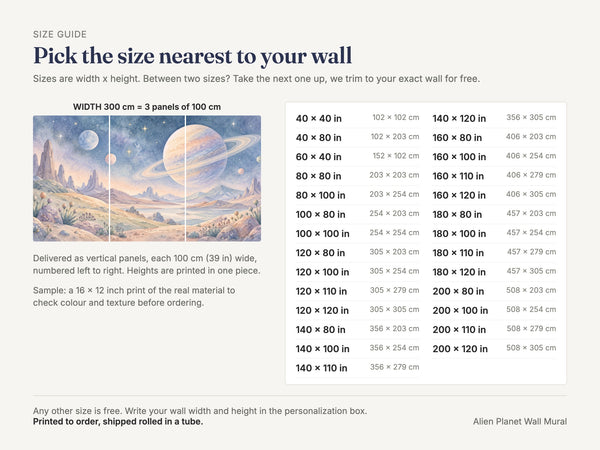 Watercolor Alien Planet Wall Mural, image 5