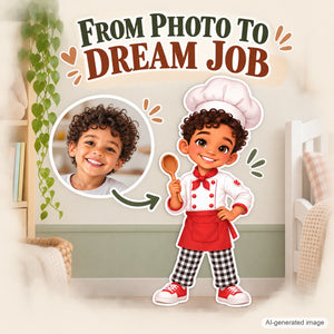 Personalized Chef Wall Decal from Photo, Dream Job Sticker, image 4