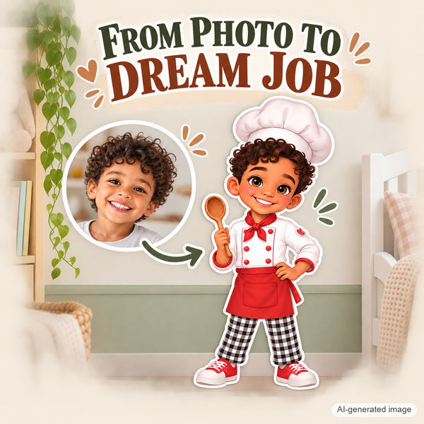 Personalized Chef Wall Decal from Photo, Dream Job Sticker, image 4