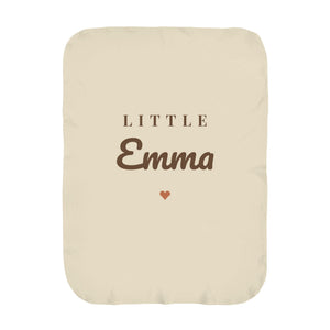 Little Name swaddle blanket in oat