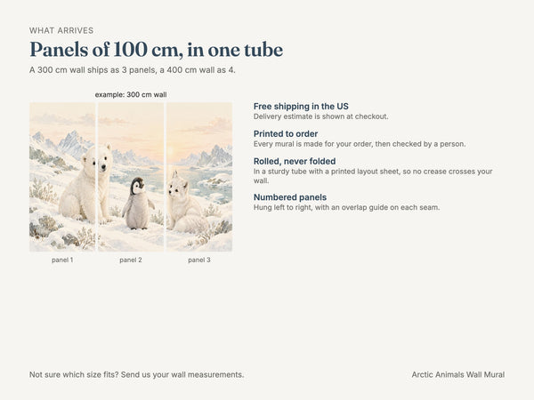 Watercolor Arctic Animals Wall Mural, image 5