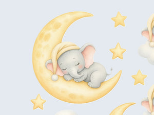 Sleeping Elephant Moon and Clouds Wall Decals, Set of 10, image 4