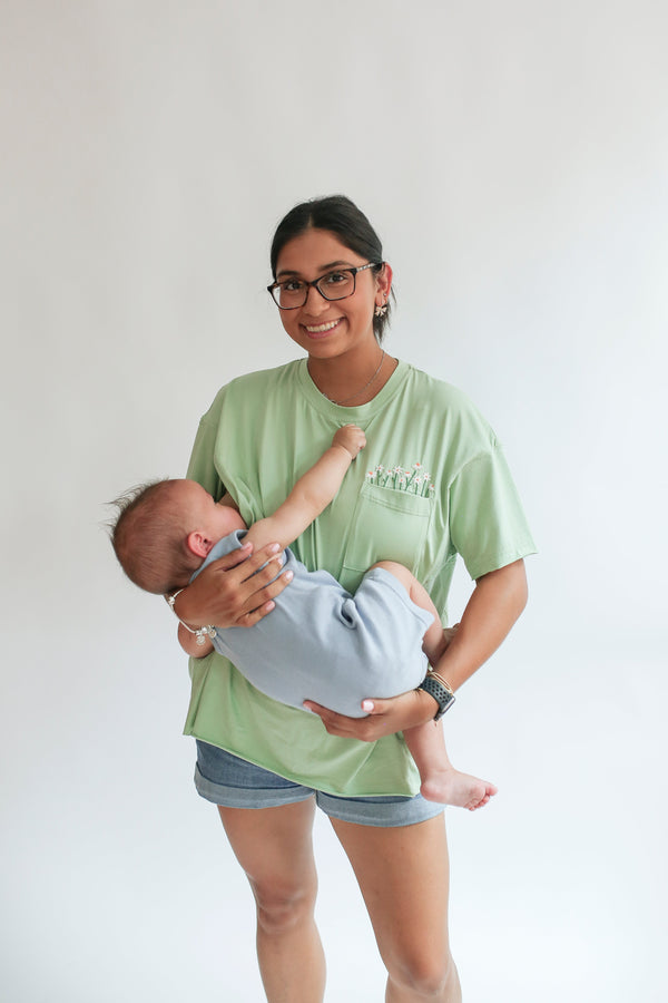 Relaxed Fit Zip Breastfeeding Tee