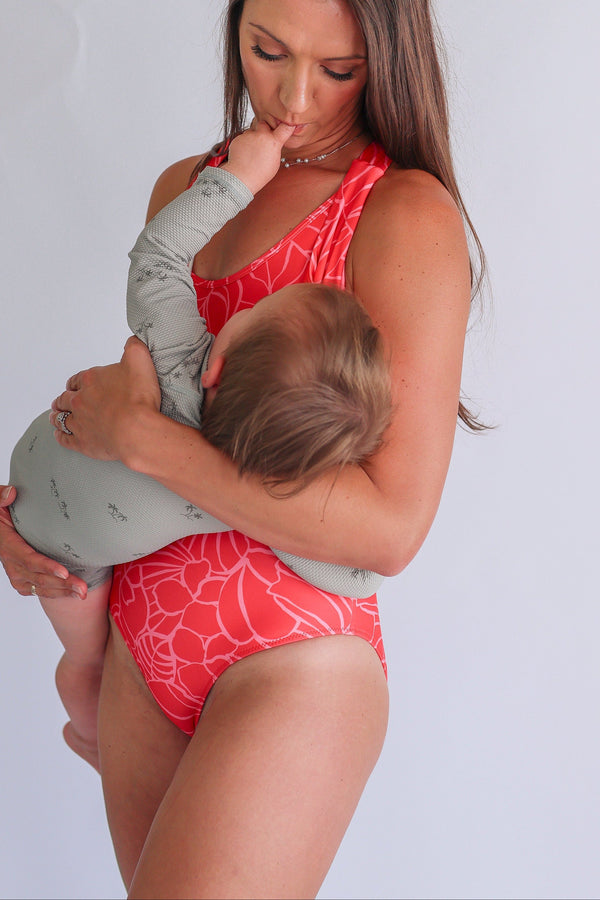 One Piece Zip Breastfeeding Swimsuit 2026