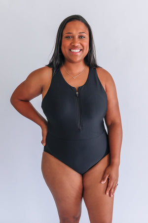 One Piece Zip Breastfeeding Swimsuit 2026