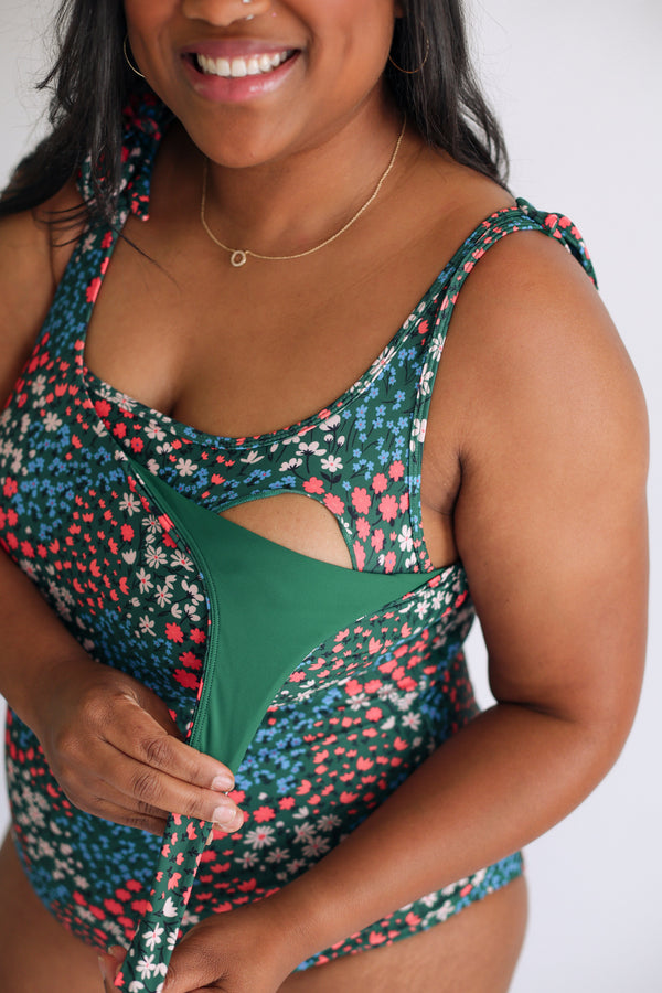 One Piece Tie Shoulder Breastfeeding Swimsuit 2026