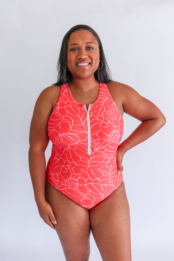 One Piece Zip Breastfeeding Swimsuit 2026