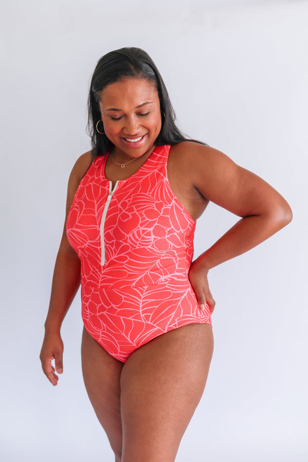 One Piece Zip Breastfeeding Swimsuit 2026