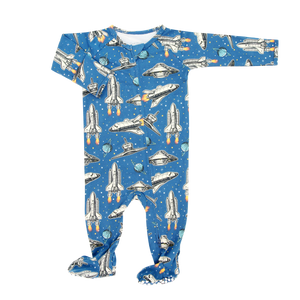 Deep In Orbit Zipper Footie