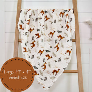 Deer Swaddle Baby Muslin Swaddle Blanket