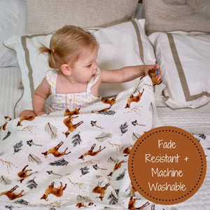 Deer Swaddle Baby Muslin Swaddle Blanket