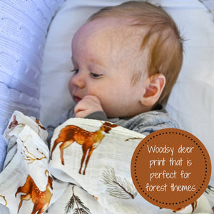 Deer Swaddle Baby Muslin Swaddle Blanket