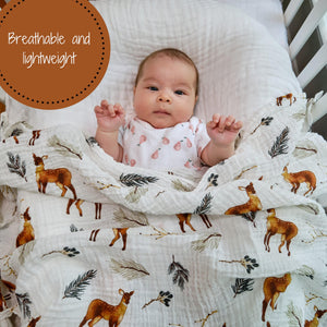 Deer Swaddle Baby Muslin Swaddle Blanket