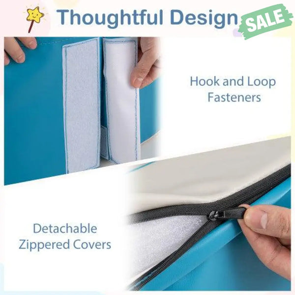 Detachable Foam Ball Pit with 50 Colorful Ocean Balls-Blue