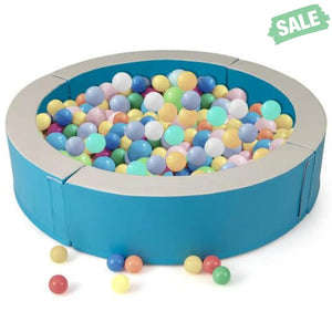 Detachable Foam Ball Pit with 50 Colorful Ocean Balls-Blue