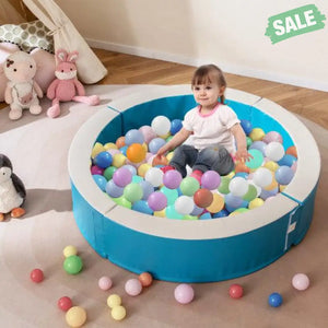 Detachable Foam Ball Pit with 50 Colorful Ocean Balls-Blue