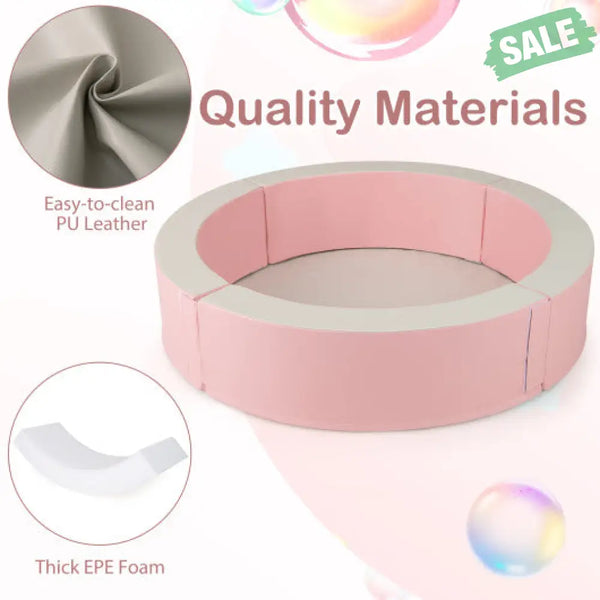 Detachable Foam Ball Pit with 50 Colorful Ocean Balls-Pink Baby Playpen & Playards