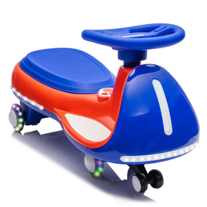 12V Electric Wiggle Ride On Car with dual motors and LED lights, shown from angle 13, perfect for fun outdoor play.