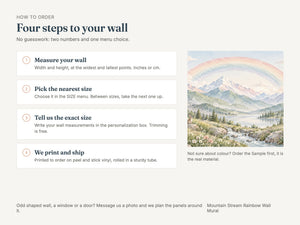 Watercolor Mountain Stream Rainbow Wall Mural, image 5