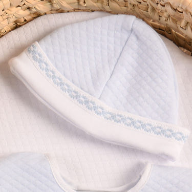 Boys Blue Quilted Cotton Hat - MOOGCO Baby