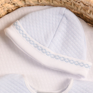 Boys Blue Quilted Cotton Hat - MOOGCO Baby