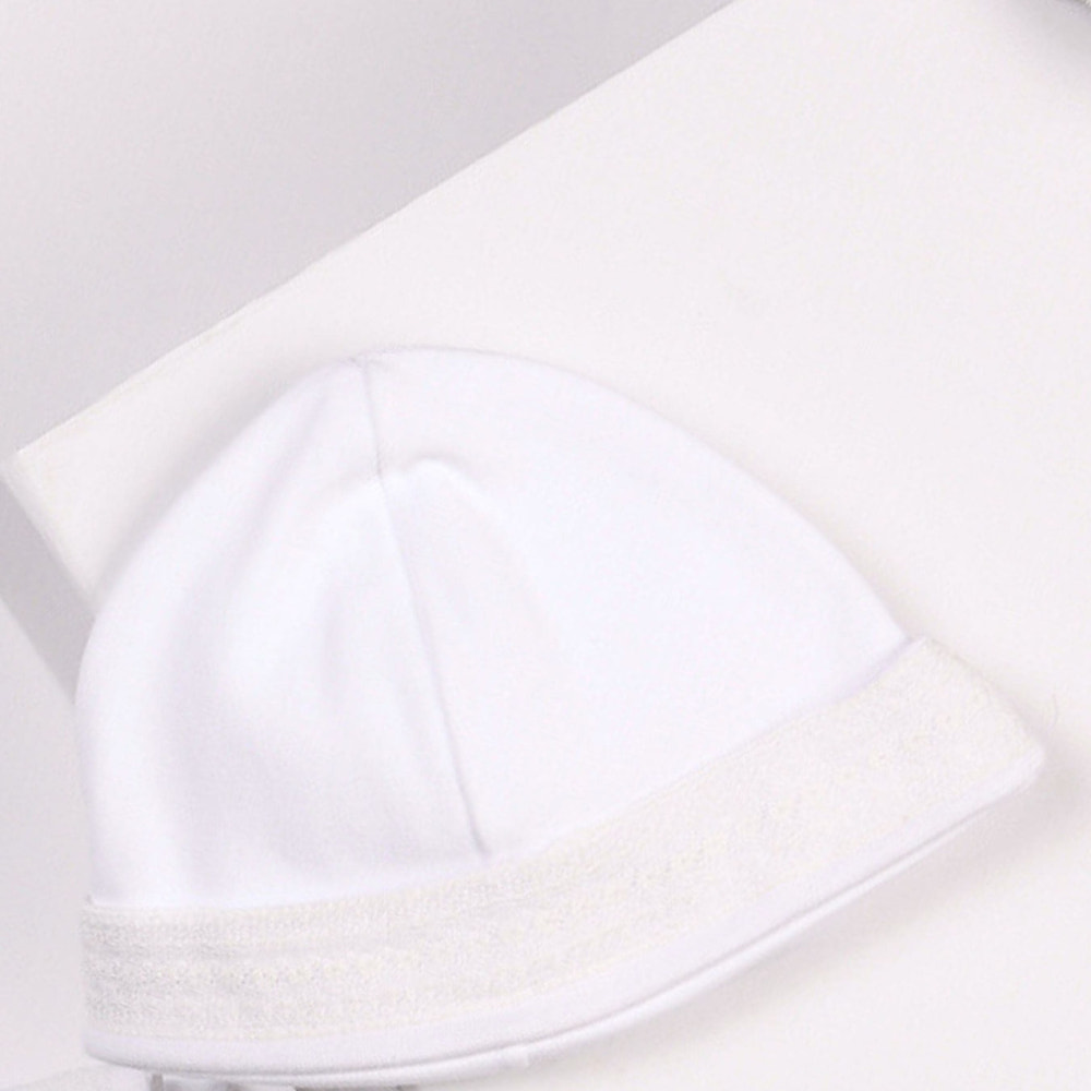 Baby White Quilted Cotton Hat - MOOGCO Baby