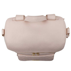 Pastel pink Petit Diaper Bag at angle 7, stylish and functional for modern parents.