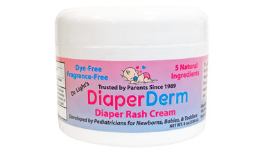 DiaperDerm 8oz Jar - Soothing diaper rash cream for babies, providing gentle protection and relief.