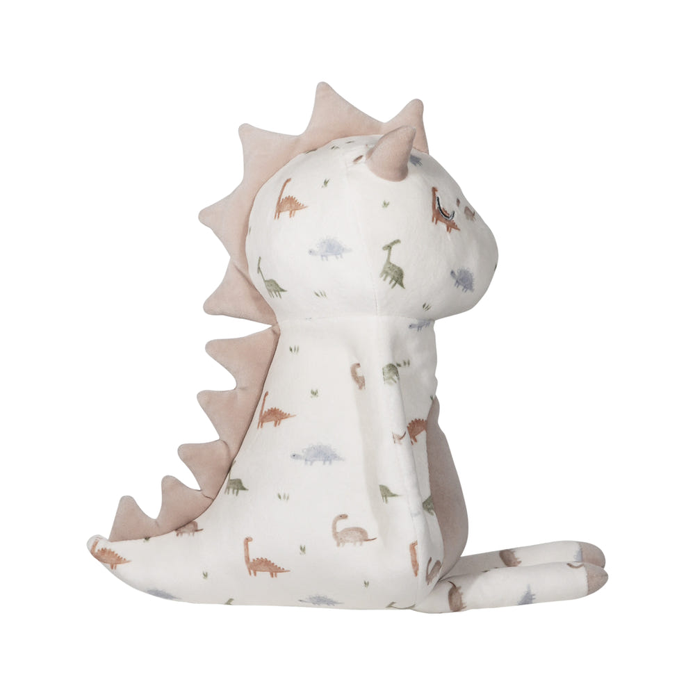Darby Dino Mini Printed Plush toy in vibrant colors, perfect for cuddling and playtime for babies and toddlers.