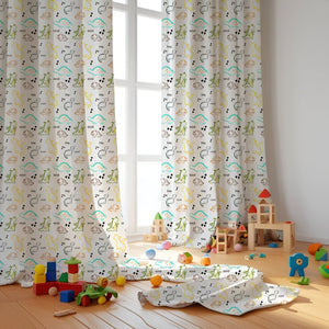 Dinos Themed Baby Room Curtain