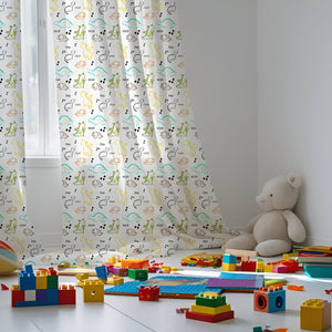 Dinos Themed Baby Room Curtain