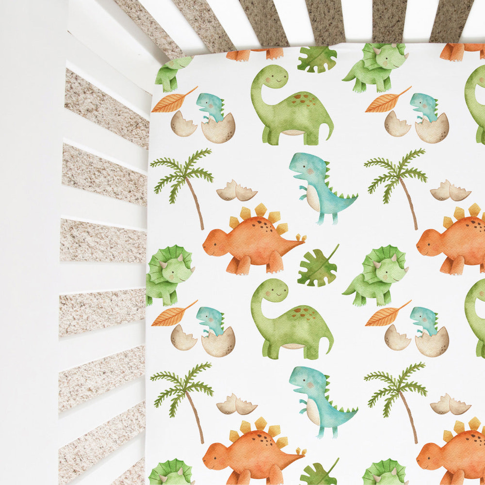 Dinosaurs Fitted Crib Sheet - MOOGCO Baby
