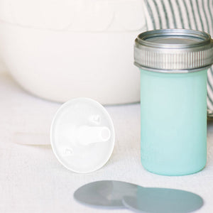 Silicone squeeze pouch for babies, perfect for easy feeding and mess-free meals, shown from angle 5.