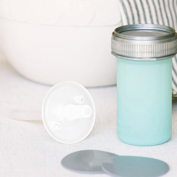 Silicone squeeze pouch for babies, perfect for easy feeding and mess-free meals, shown from angle 5.