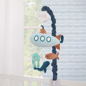 Explore Dream Discover Light Blue, Navy, and Aqua Submarine Plush Musical Mobile