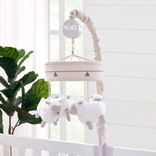 Together is Better White and Taupe Lambs Musical Mobile