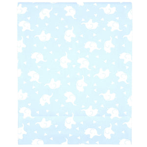 NoJo Super Soft Blue and White Elephant Fitted Mini Crib Sheet